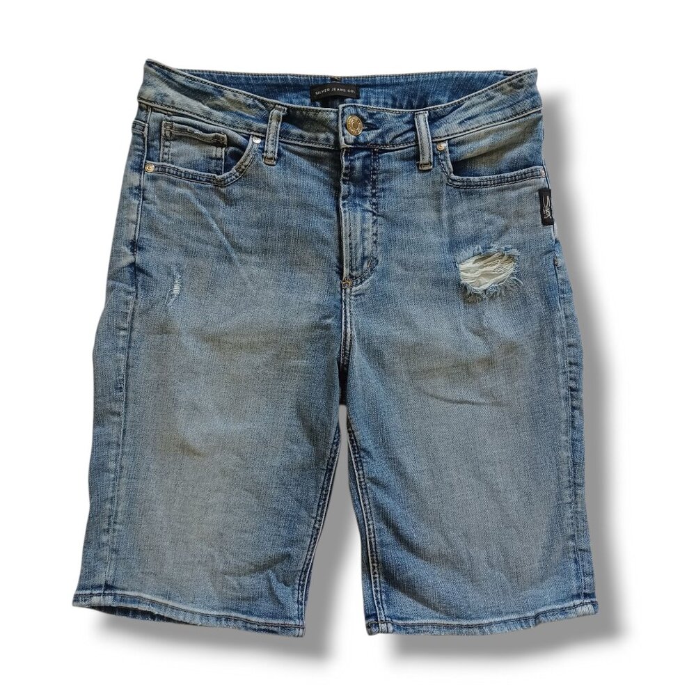 Silver Jeans Womens Shorts Avery Summer Bermuda Denim Highrise Size 31 9 Inch